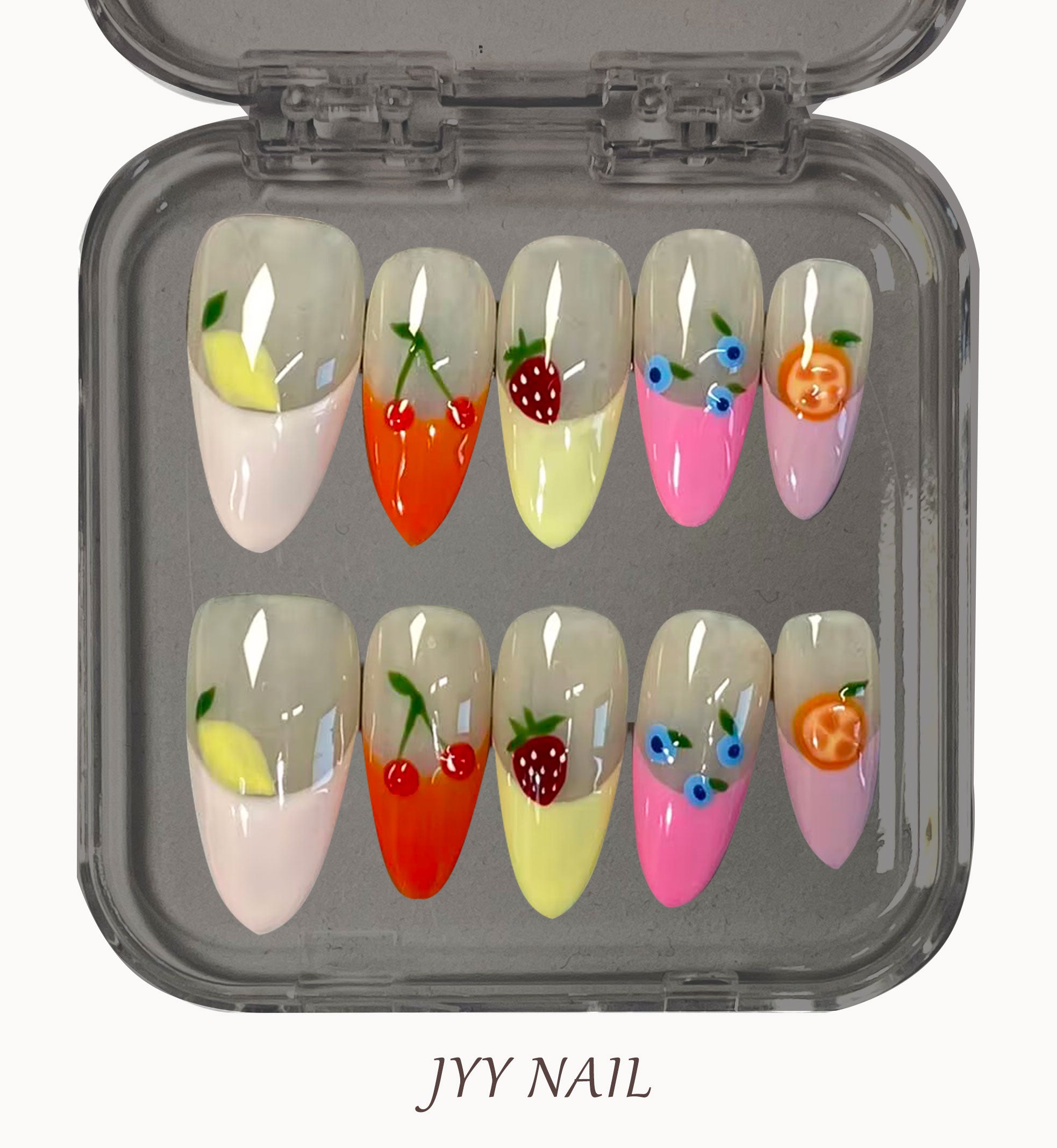 A112 Colorful fruit:Colorful fruit pure hand-painted manicure