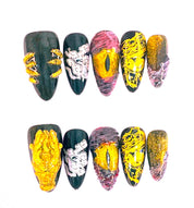 A13-‌The golden dragon is rich:High-end custom Year of the Dragon limited fake nails luxury press on nails