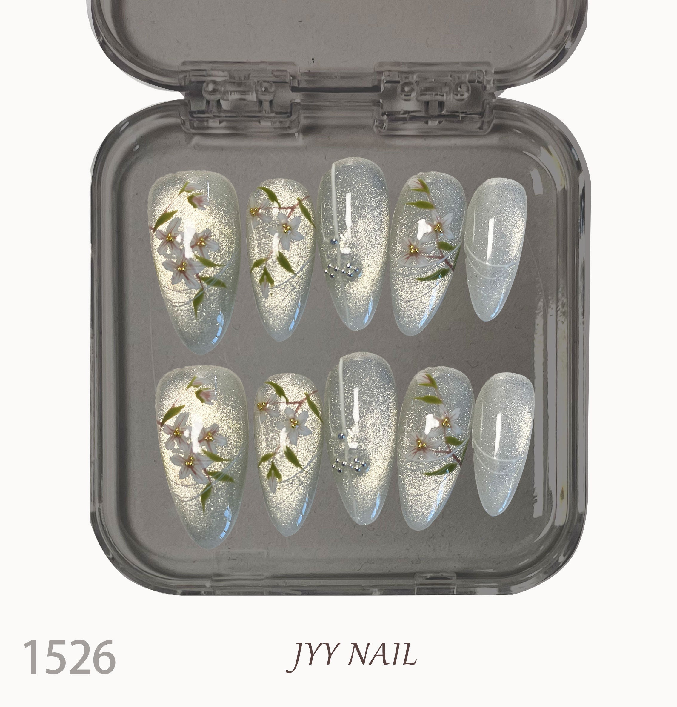A1526-Handcrafted, high-end custom manicure designed by a designer