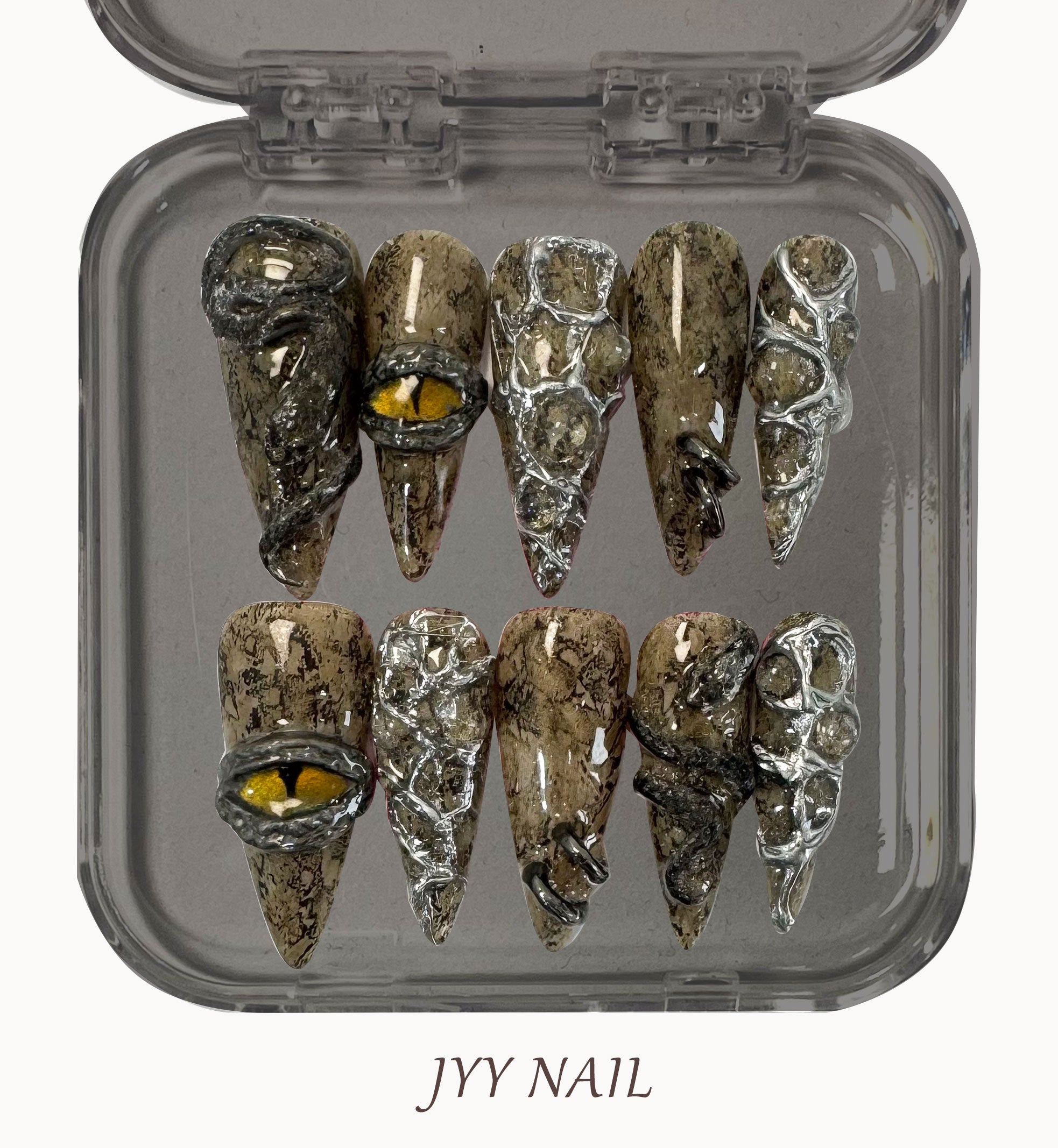 A156 Snake Totem:Pure hand-painted JYY original designer nail art