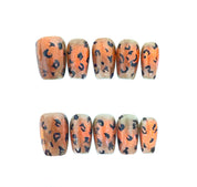 A15-Leopard print cat eyes: High-end custom model Round press on nails