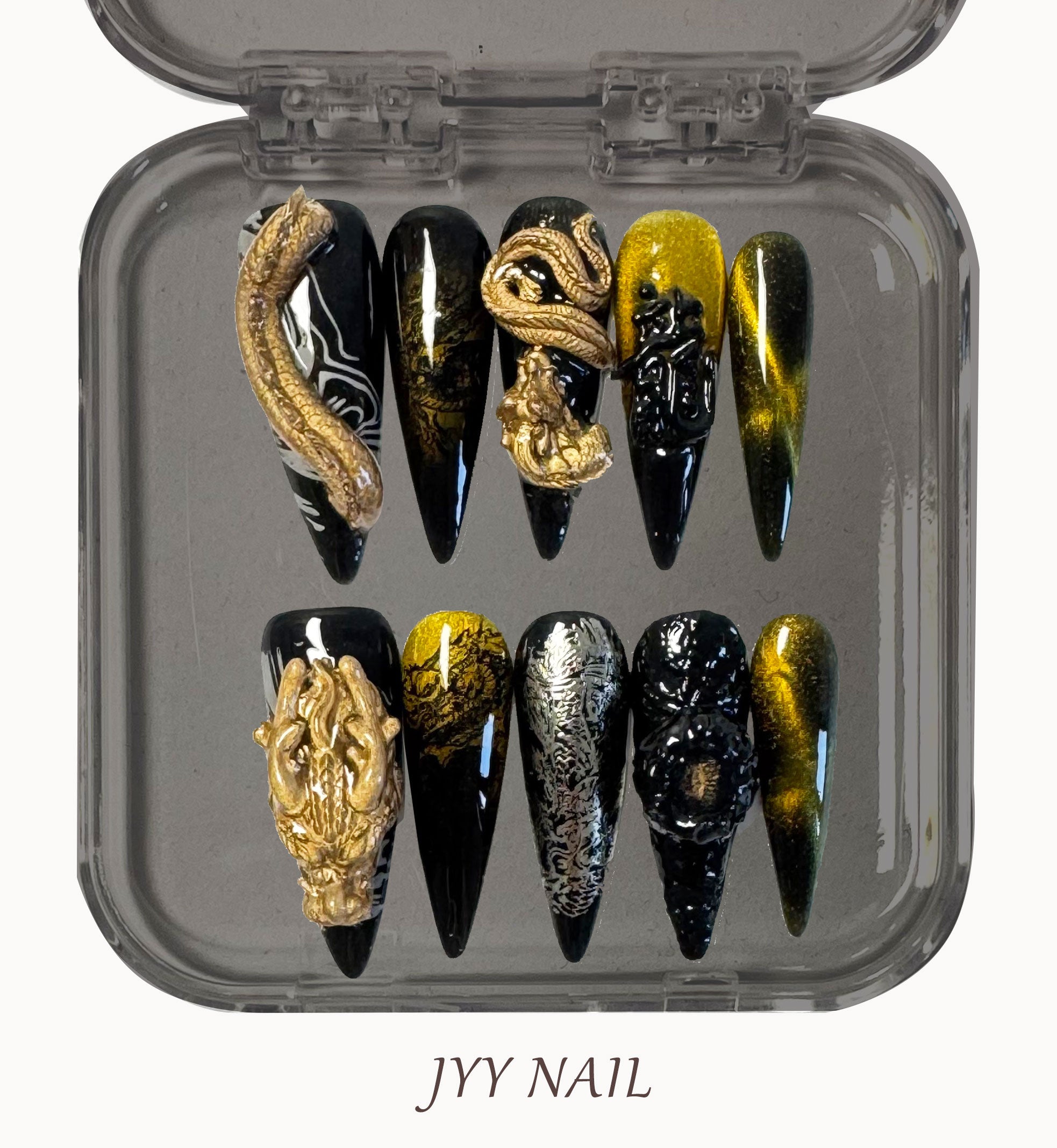 A189 cock:Handmade haute couture nail art