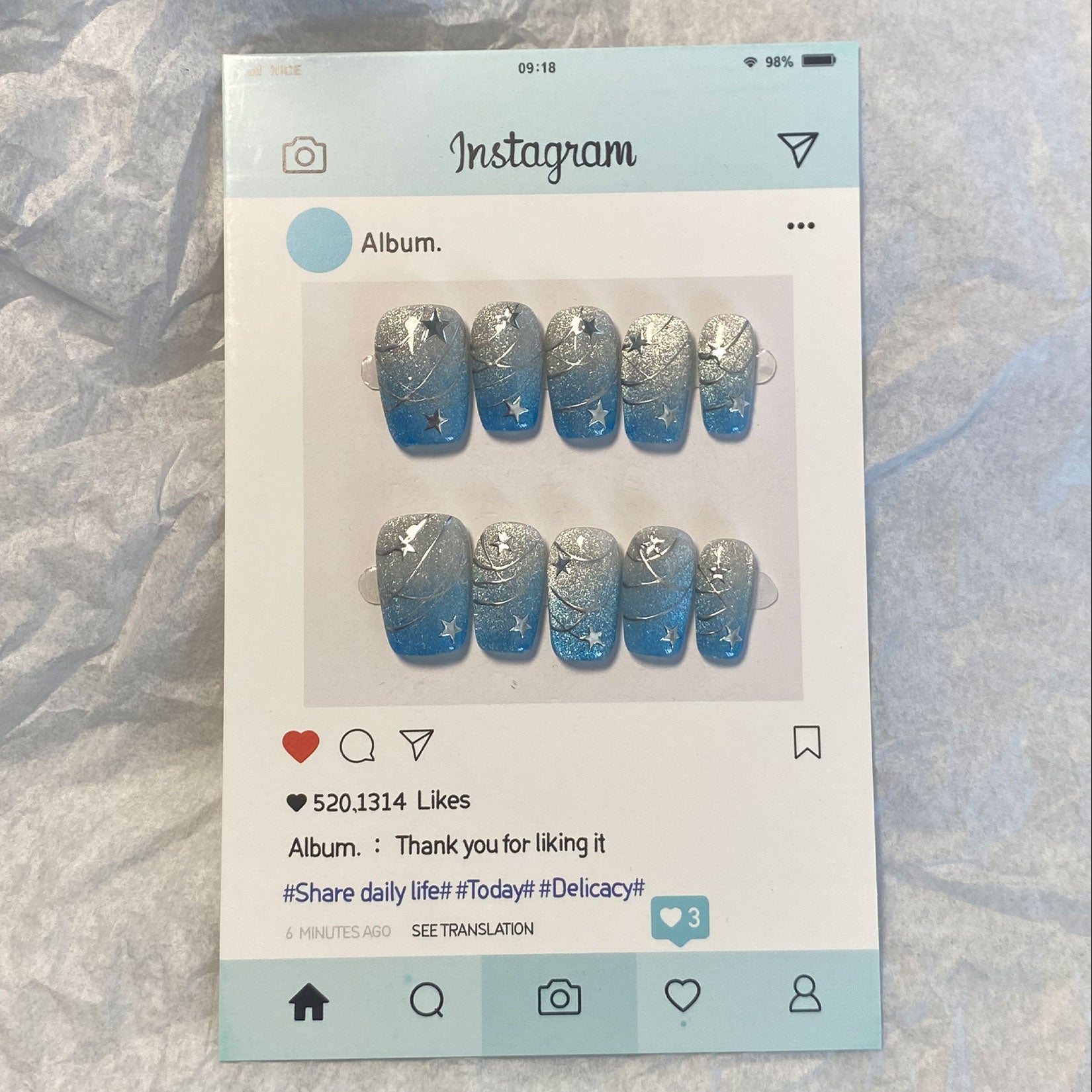 Meiyiyi original pure handcrafted high-end custom hand-painted wearable nails, luxurious custom style.
