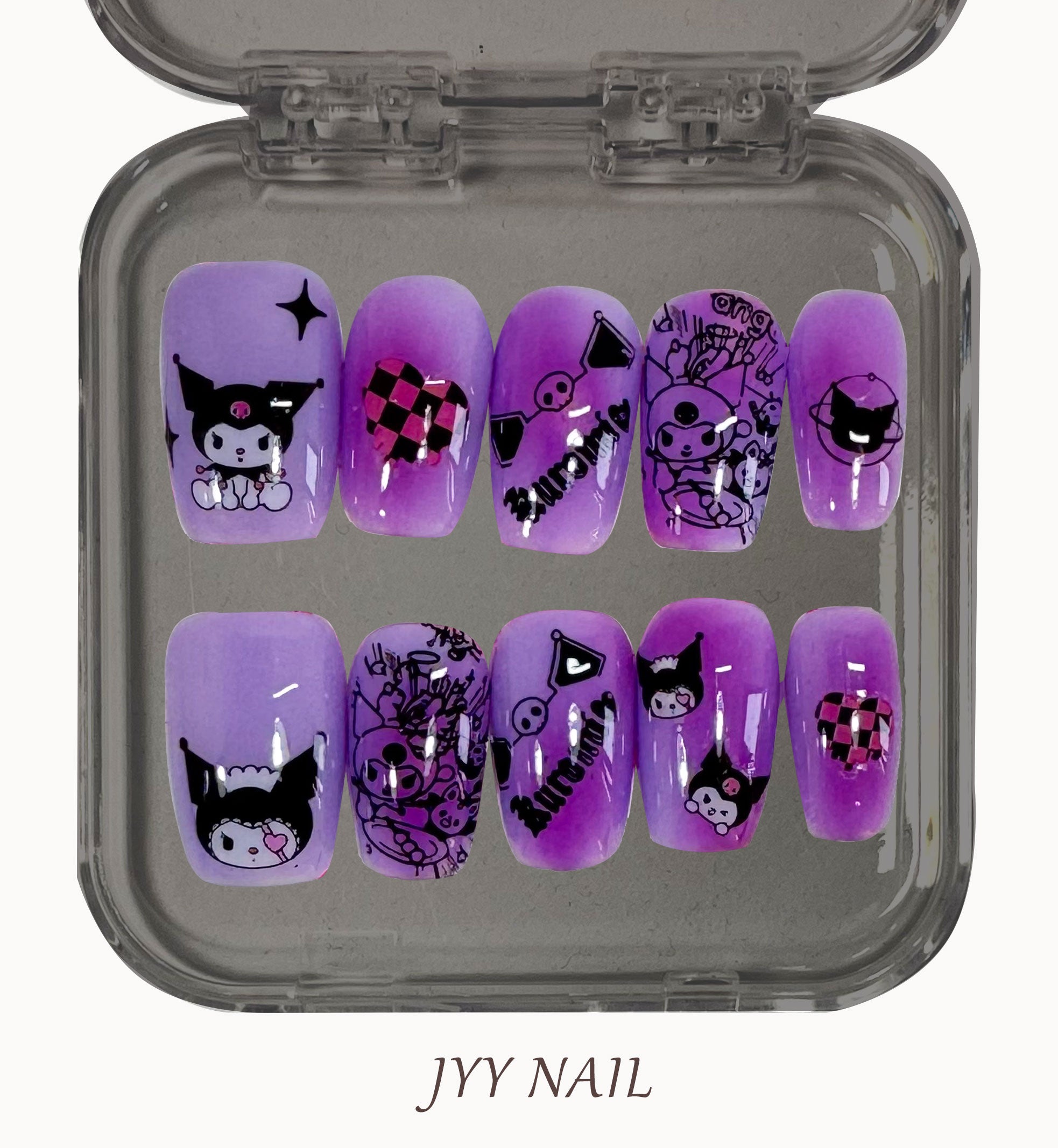 A203 Purple Kumi：High luxury custom Kullomi nail art