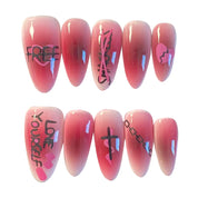 A21-Street of Europe and America:Trend Spice West Coast style hand painted press on nails