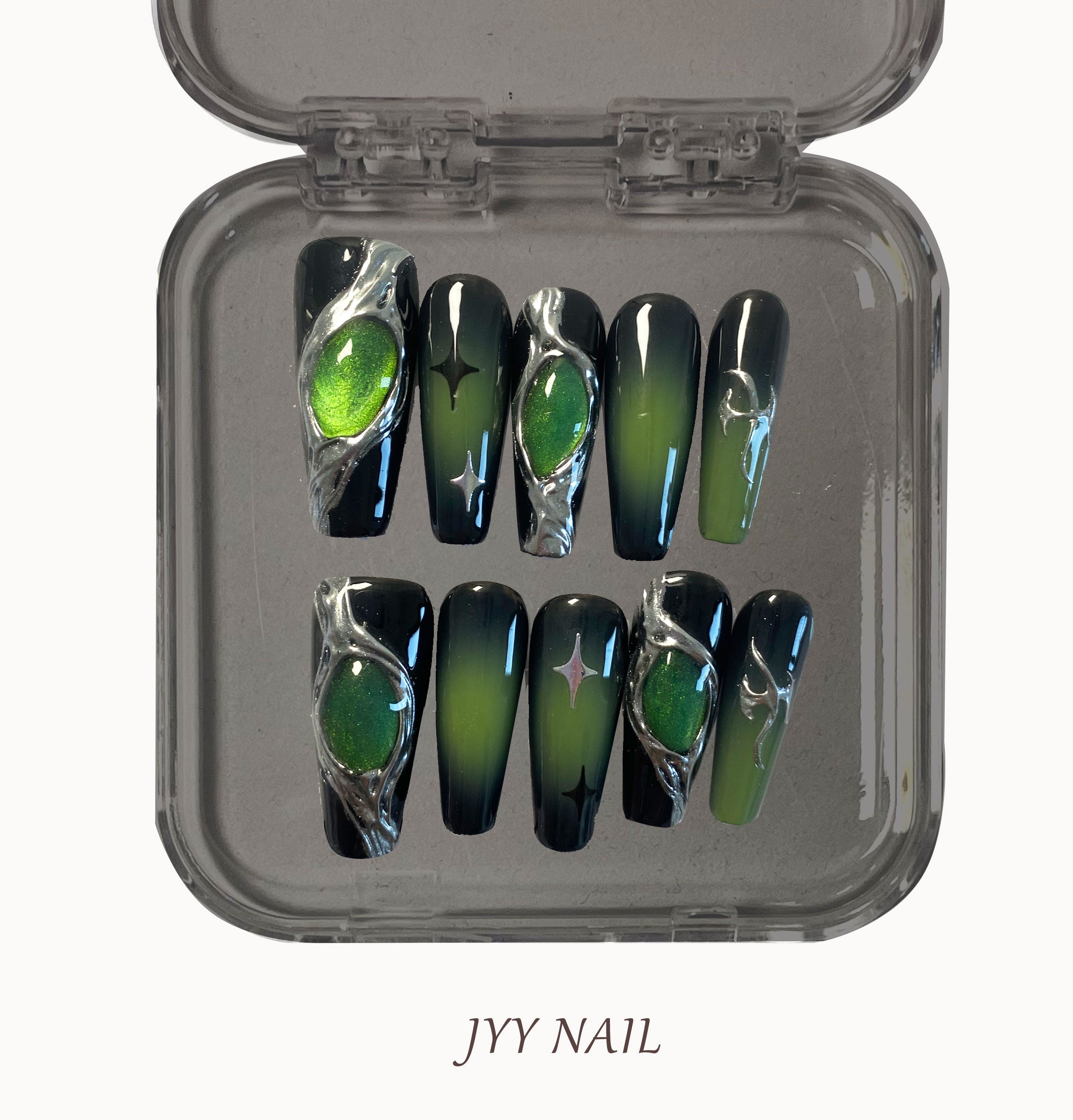 A250 The green devil's Eye:Halloween limited green Devil's Eye Manicure