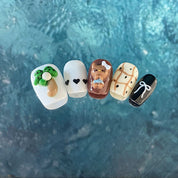 A25 Maillard kitty ;Maillard limited short Kitty Kitty essence hand-painted series press on nails