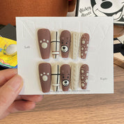 Meiyiyi original high-end hand-painted 3D flower-picking design wearable nail art