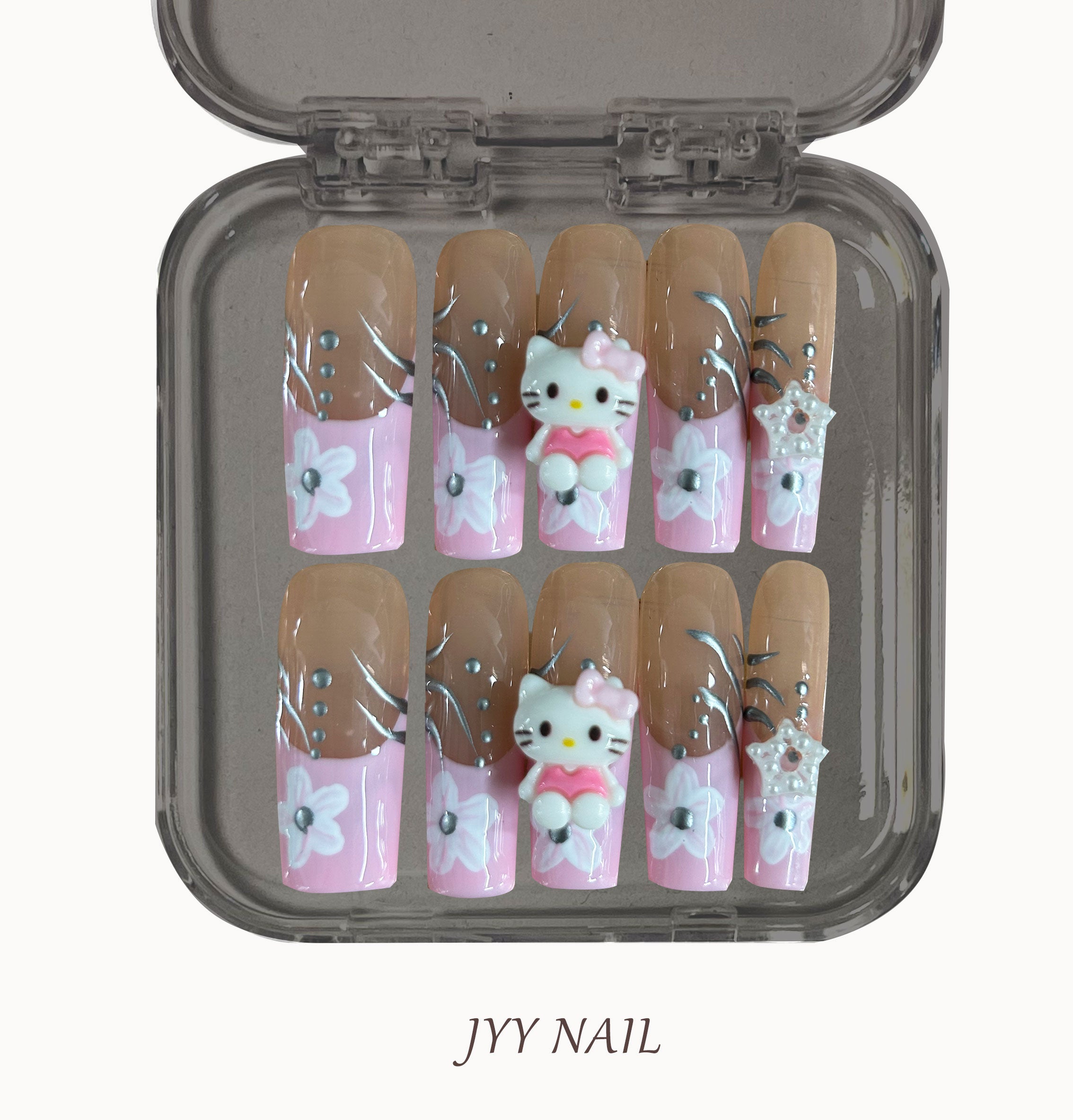 A306 Pink hello Kitty:Pink hello Kitty French hand-painted high luxury custom collection