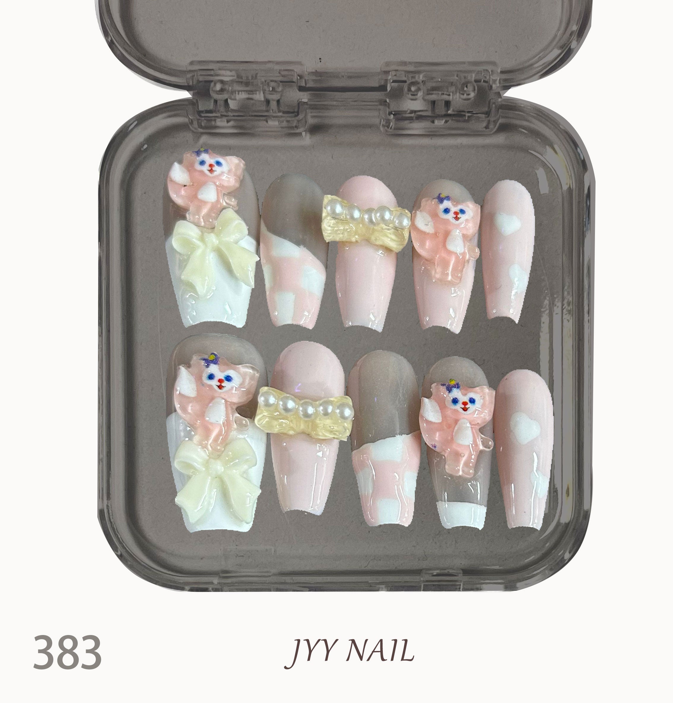 A383 Pink Linabelle:Three-dimensional jewelry high luxury custom Lina Belle series nail art