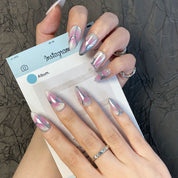 Meiyi Yi's original designer's heavy hand-painted French cat's eye nail art