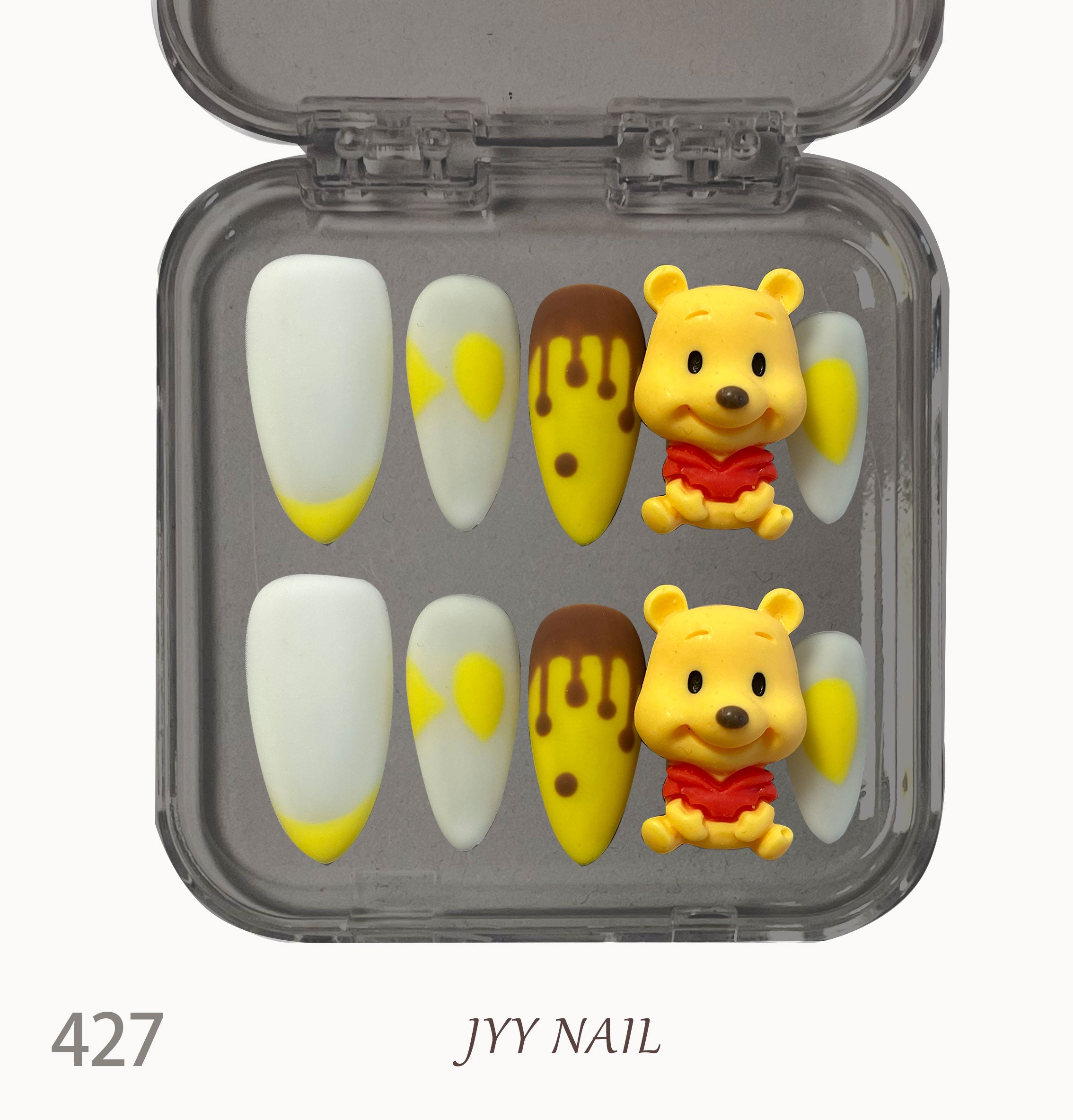 A427 Cream bear：Hand-painted three-dimensional high version bear series nail art