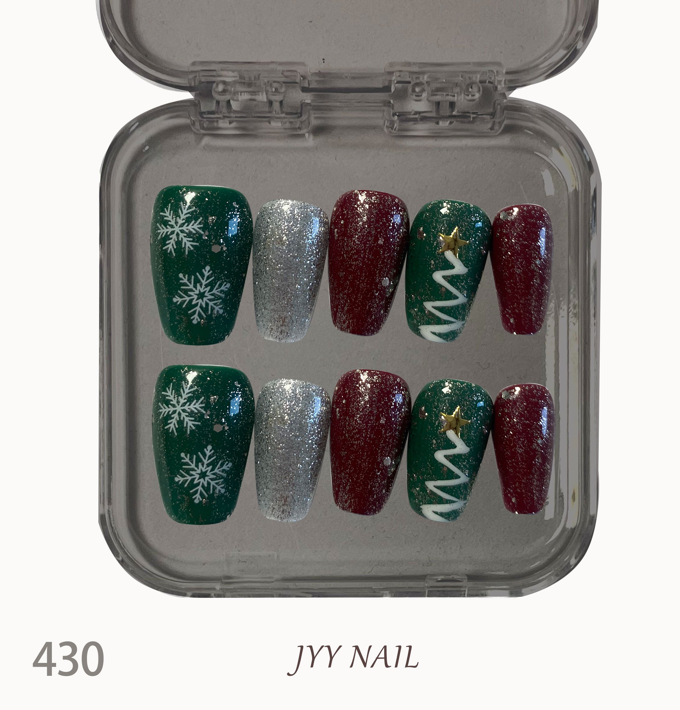 A430 Flash Christmas:Jump color high luxury custom Christmas nail art