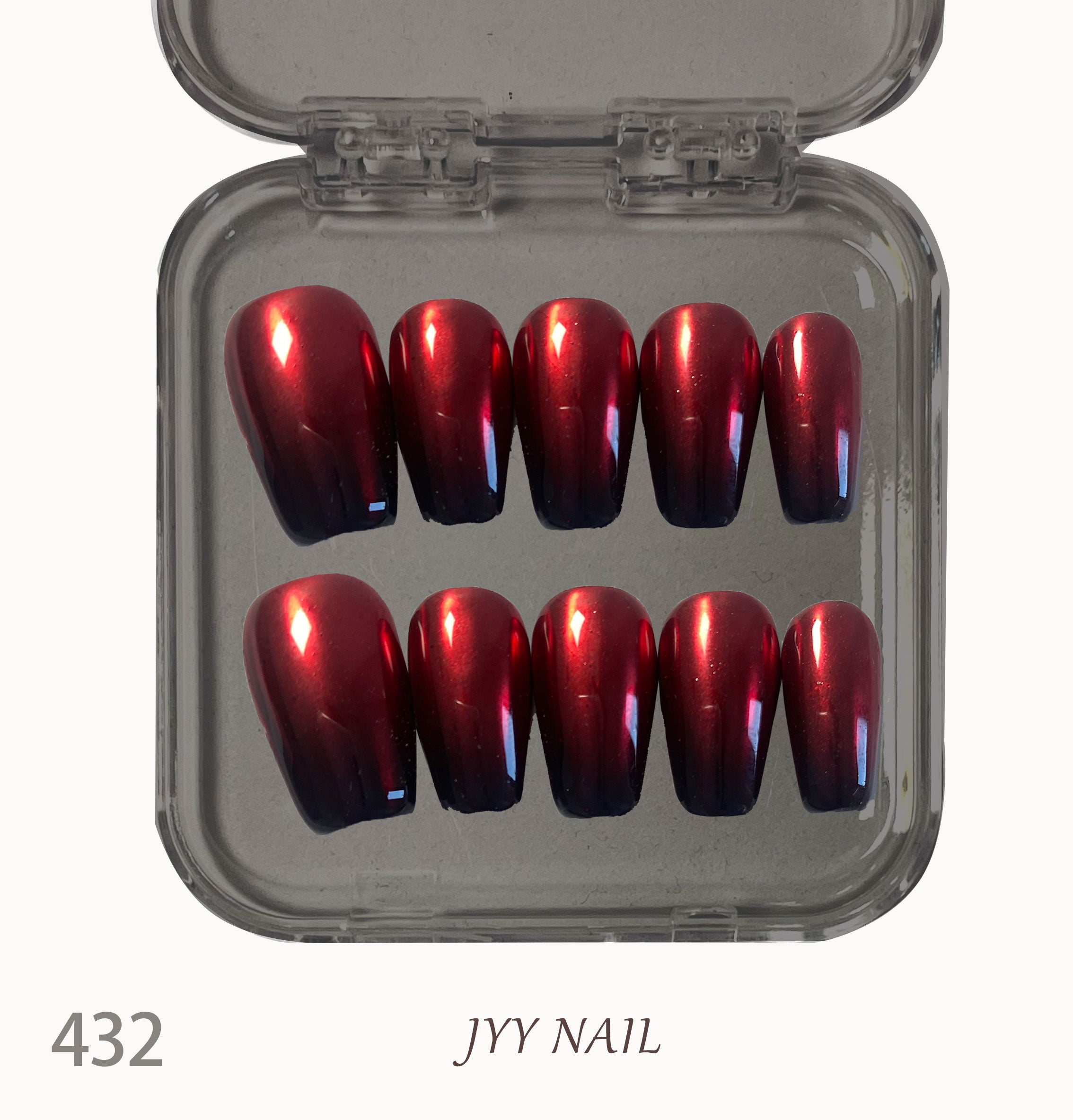 A432 Black-red gradient:Black and red gradient street spice style pure handmade manicure