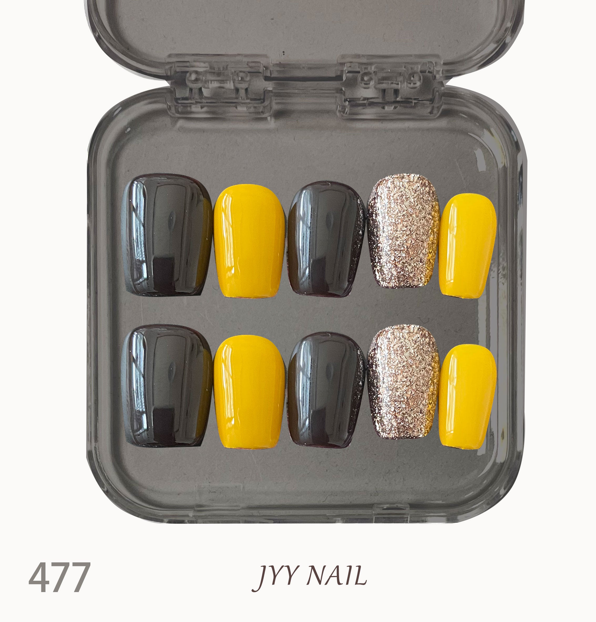 A477 Brown and yellow jump color:Pure hand color jump pure desire manicure