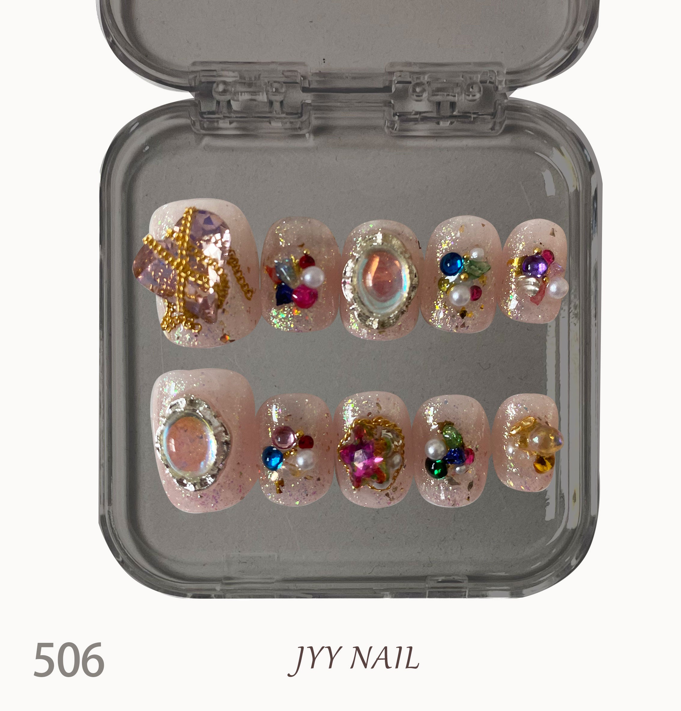 A506 Love is full of diamonds:Full drill heavy industry luxury nail art