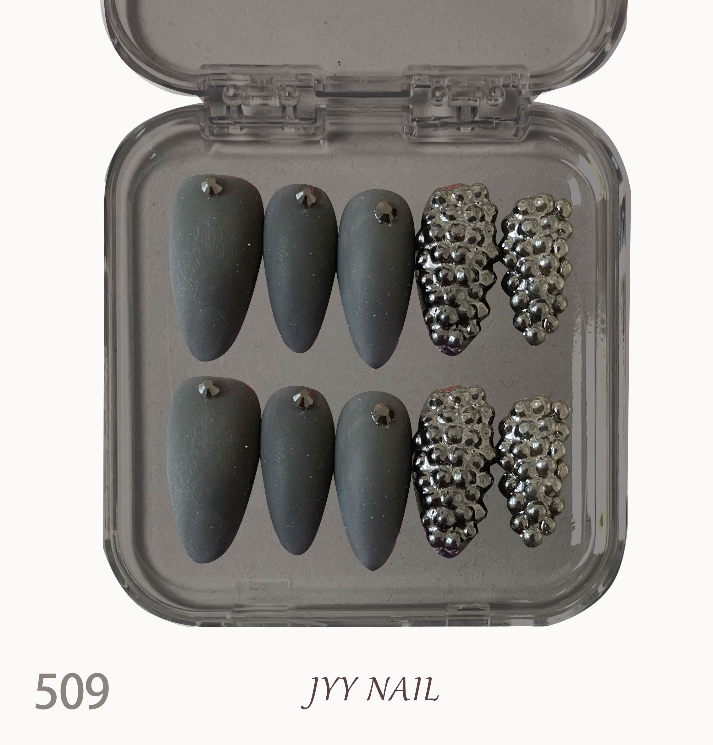 A509 Black mulberry:Pure hand-painted heavy drill nail art