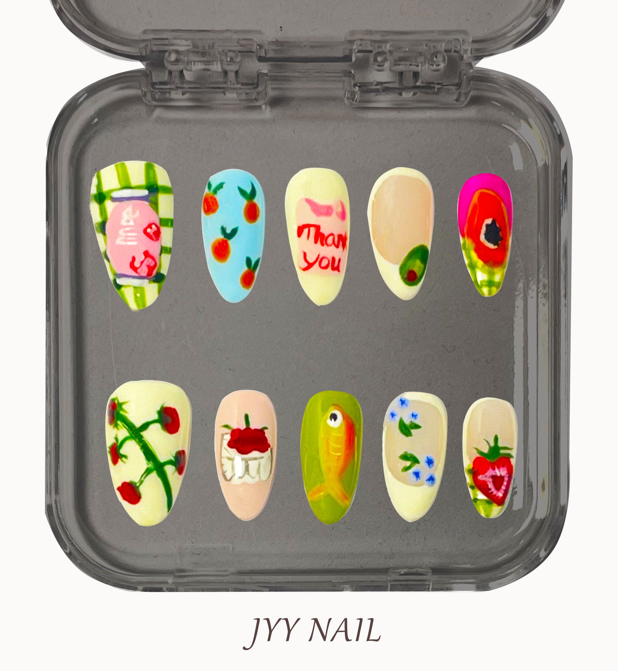 A54 Haruhi letter:Spring garden style JYY custom press on nails