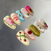 A54 Haruhi letter:Spring garden style JYY custom press on nails