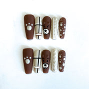 Meiyiyi original high-end hand-painted 3D flower-picking design wearable nail art