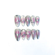 Meiyi Yi's original designer's heavy hand-painted French cat's eye nail art