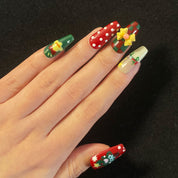 A62 Navidad: Adornos navideños tridimensionales pintados a mano para prensar en las uñas.