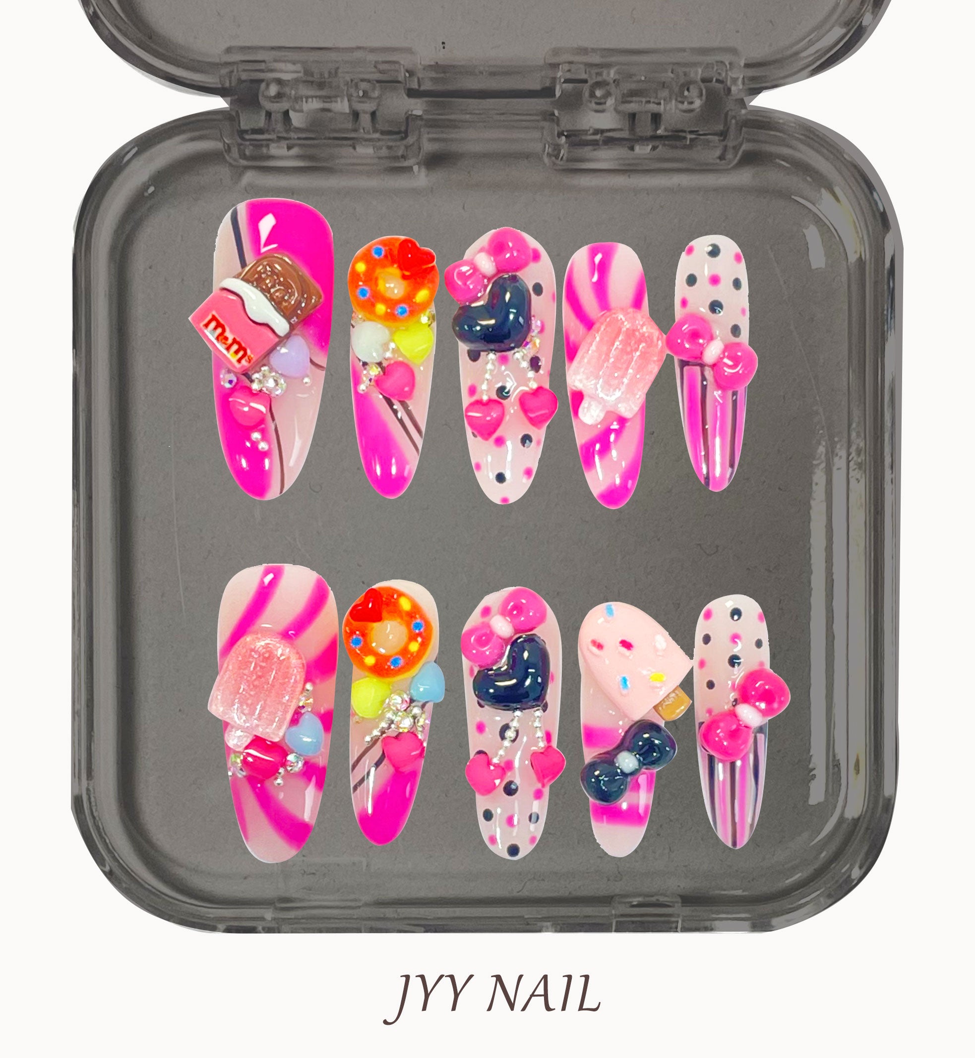 A67 Candy party:Happy candy party Manicure press on nails