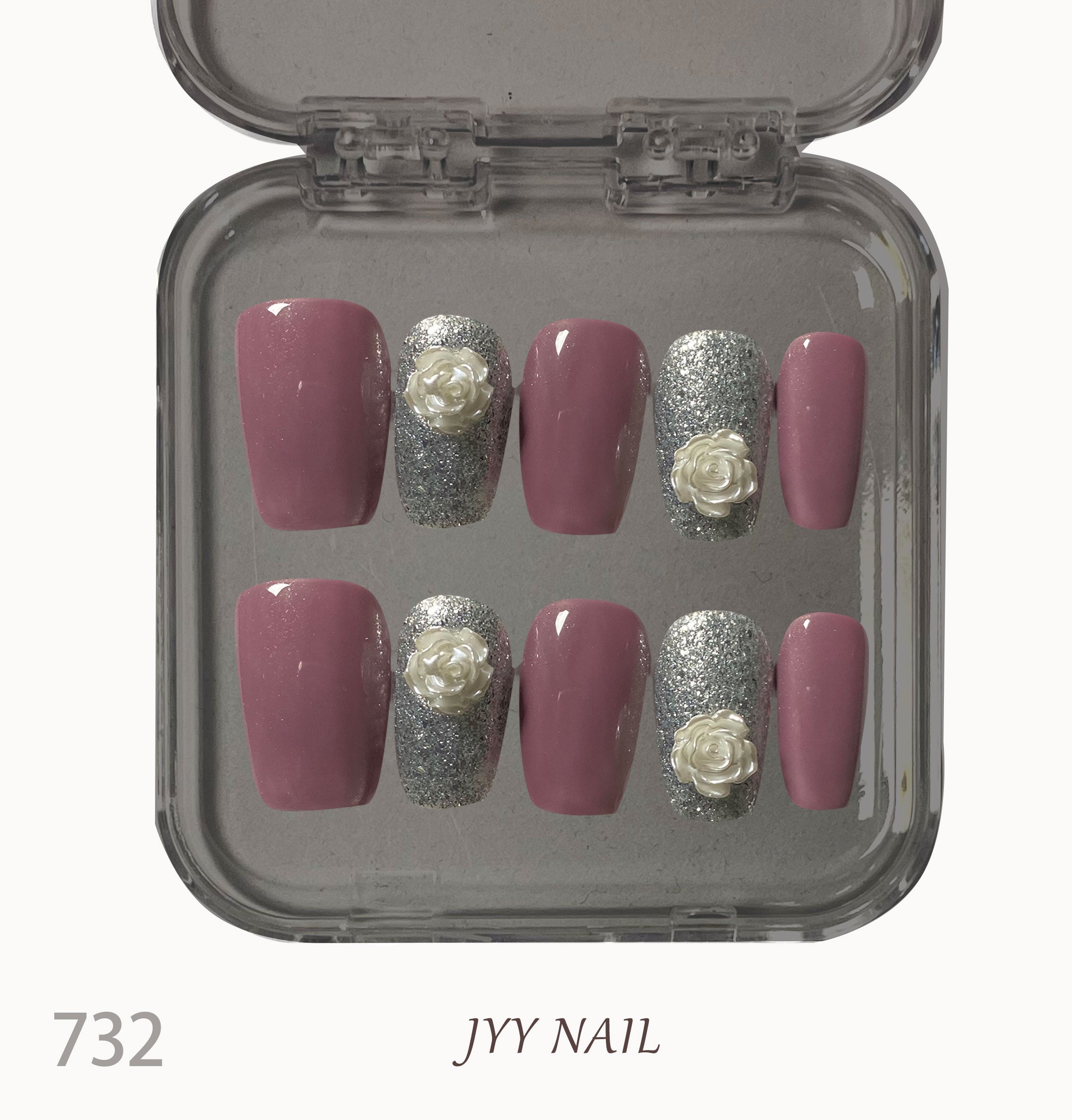 A732Embossed rose:3D relief rose nail