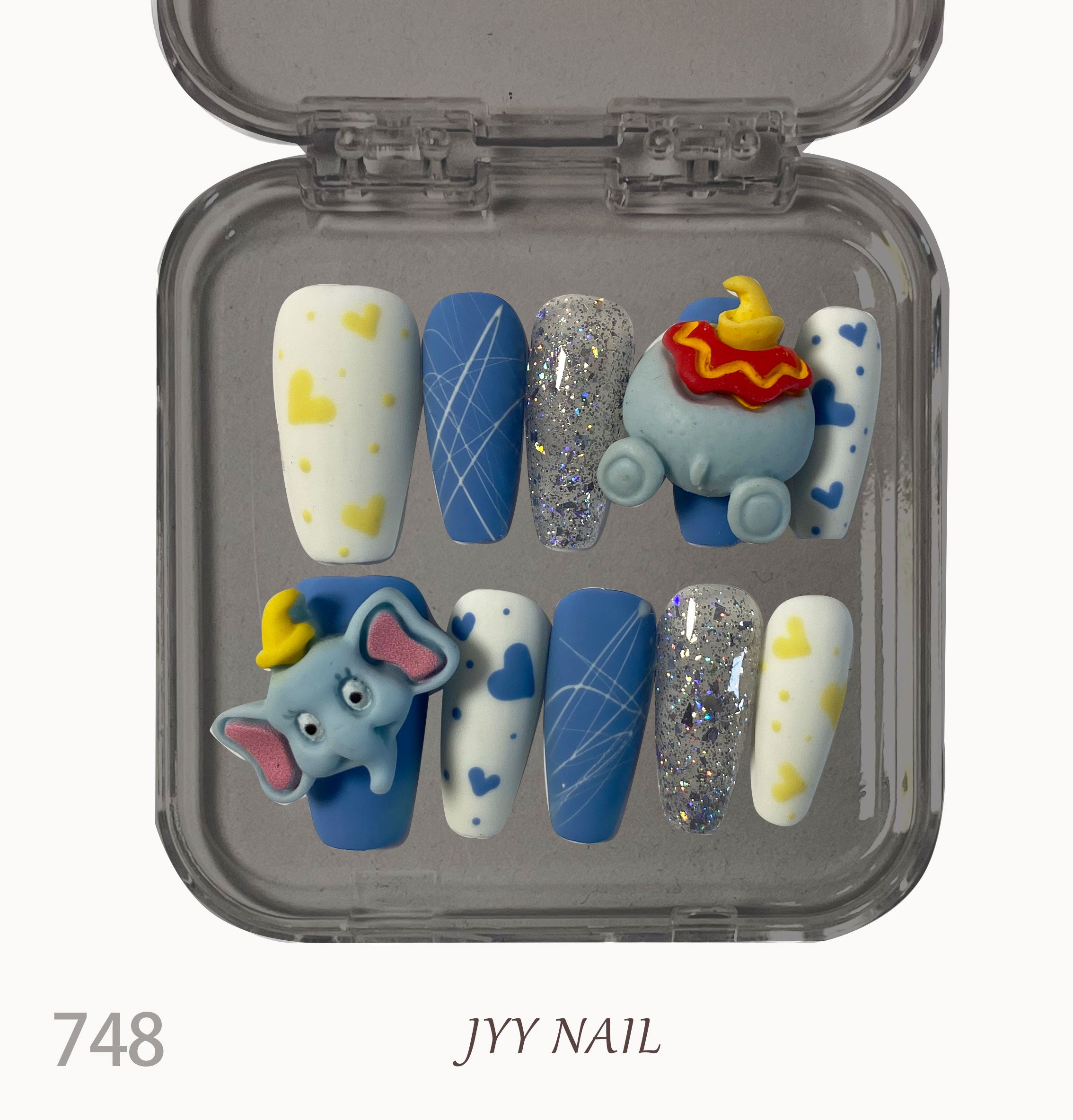 A748Dumbo：Hand-painted 3D stereoscopic Dumbo nails