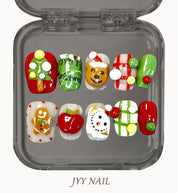 A95 Christmas:Three-dimensional Christmas snow Santa nail art