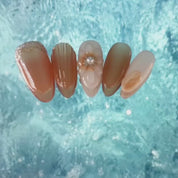 A76 Caramel flower:Hand-carved art nail art custom design