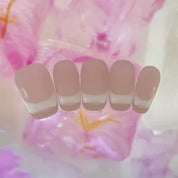 A92 Nude pink and white French:Nude pink and white French pure wind Manicure