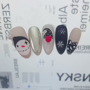 A108 Christmas snowman:Hand-painted custom Christmas snowman manicure