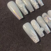 A32 Mermaid pearl：High quality pearl series press on nails