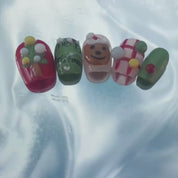 A95 Christmas:Three-dimensional Christmas snow Santa nail art